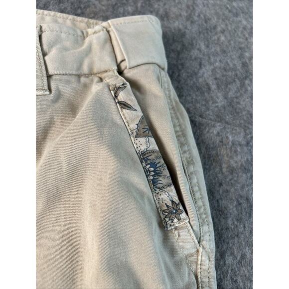 Coldwater Creek Womens Casual Pants Size 10 Khaki Tan Pockets Floral Paisley - Picture 6 of 9